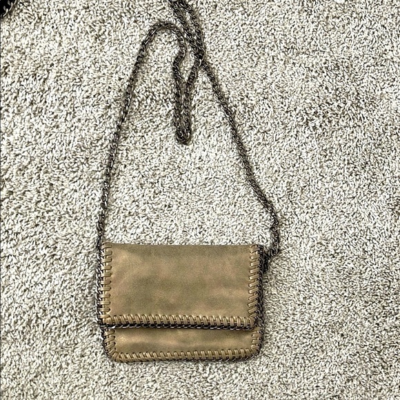 Handbags - Bronze Shimmer Faux Leather Crossbody Bag